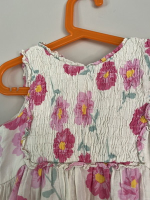 Zara summer dress with pink flowers, size 110 cm