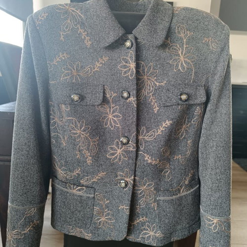 Vintage women's jacket used Gianni Rodini gray L-XL