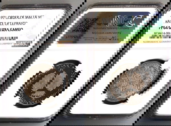 Ασημένιο Proof , Μάλτα 1971 9 Tari PF64 UC NGC