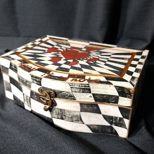 Hand-painted wooden storage box made to order