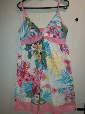 Summer dress used Marks & Spencer pink multicolor cotton XL