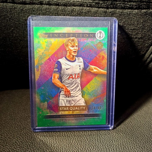Topps Inception Lucas Bergvall Tottenham Hotspur Green RC card 2024-25 like new