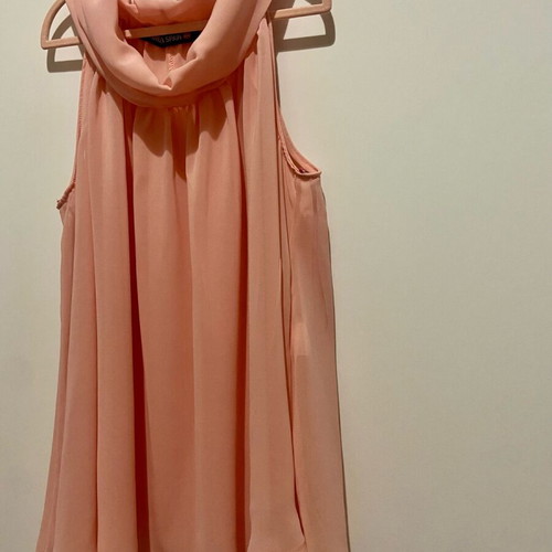 Sleeveless pink blouse with high neck new