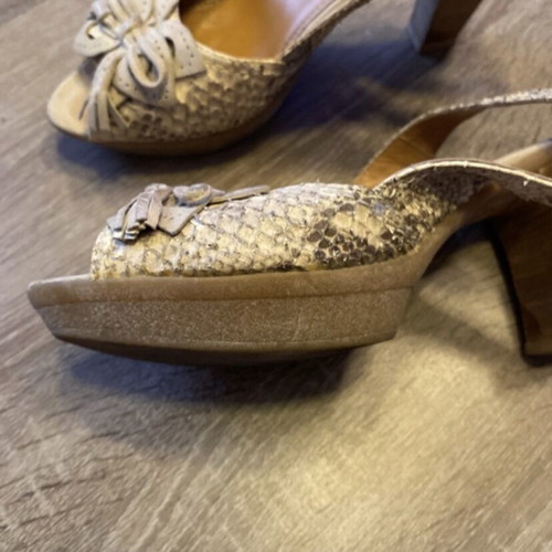 Mana Design Snake Print Peep Toe Sandals Size 40 Used
