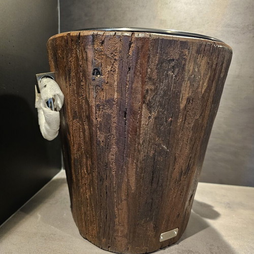 Edzard Providence Wine Cooler New, Teak and Stainless Steel