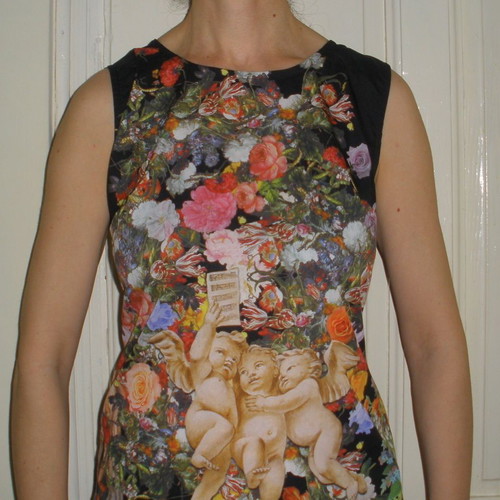 Dolce & Gabbana women's sleeveless top with cherubs and floral print