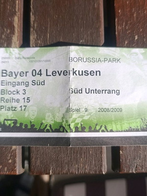 Bundesliga ticket 2008/2009 used Borussia Monchengladbach-Bayer Leverkusen