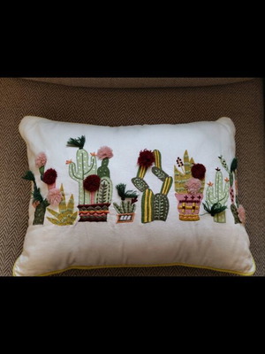 Coincasa decorative pillow with embroidery and filling, size 50x36