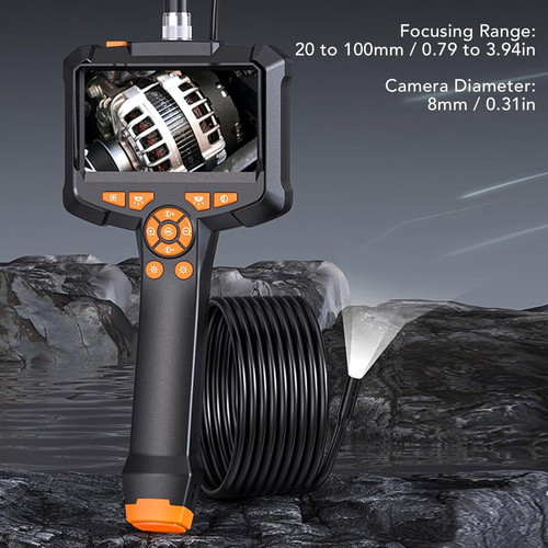 Anesok G30-M Industrial Endoscope Camera 8mm 15m Cable 4.3in Screen Waterproof