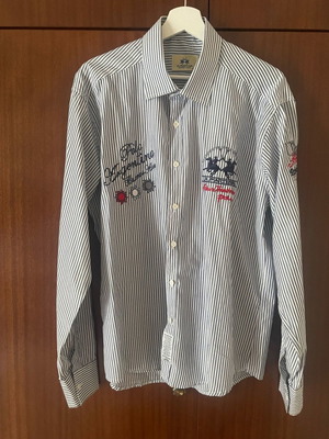 Πουκάμισο La Martina ριγέ unisex μεταχειρισμένο, μέγεθος XL, μπλε