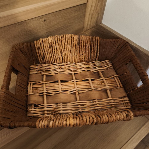 Wicker baskets used, set of 2 with minor damages