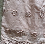 Pink blouse used with floral embroidery and lace details, size M