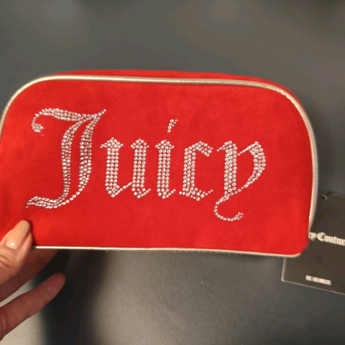 Juicy Couture velvet red makeup bag new