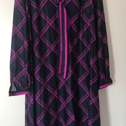 Tricosa Paris vintage dress used, black with purple/fuchsia