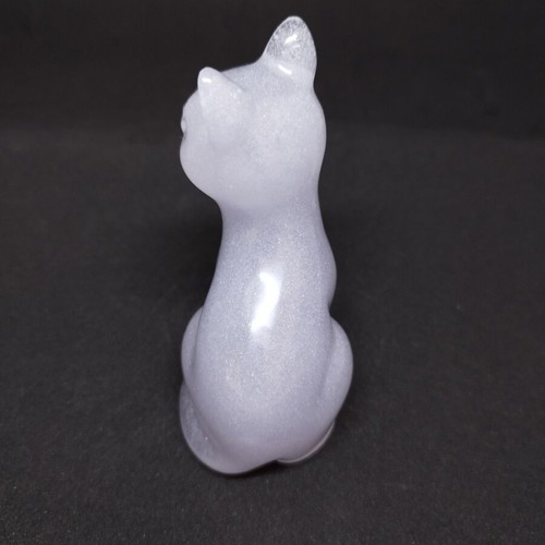 Decorative cat from liquid glass new, handmade 10 x 6 cm