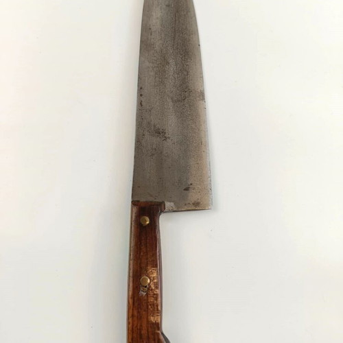 Sabatier Trumpet chef knife used, handmade heavy early 20th century