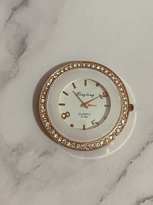 Watch Dial made of stainless steel like new, white and gold