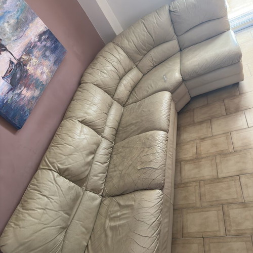 Leather sofa used 2.40x1.40 with corner and armchair function