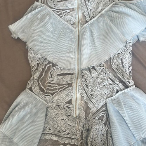 HMM Hanging Mumu baby blue playsuit with ruffles, like new