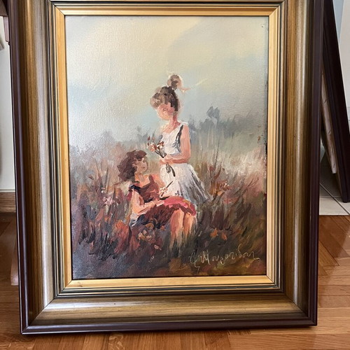 Painting with visible signature 'Mouratidis'