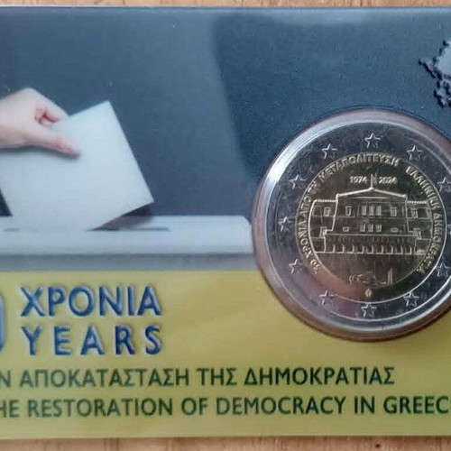 Greece 2 euro 2024 Restoration of Democracy coincard new