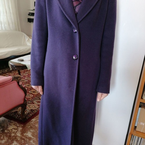 Boreale wool coat lined like new, size 44, blue purple