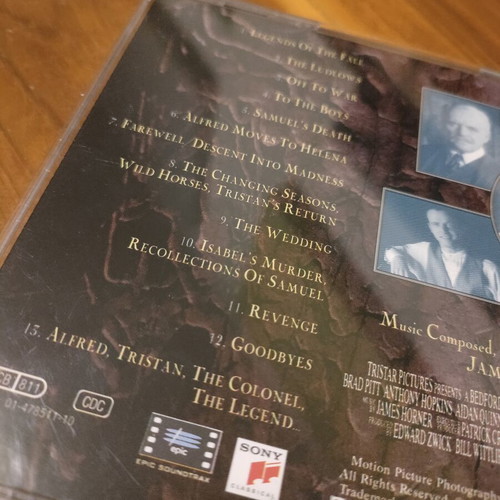 Legends of the Fall James Horner music score CD like new