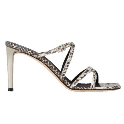 Giuseppe Zanotti snakeskin heel sandals used, metallic 85 heel, size 38.5