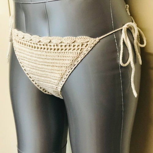 Knitted bikini bottom new, size S, beige
