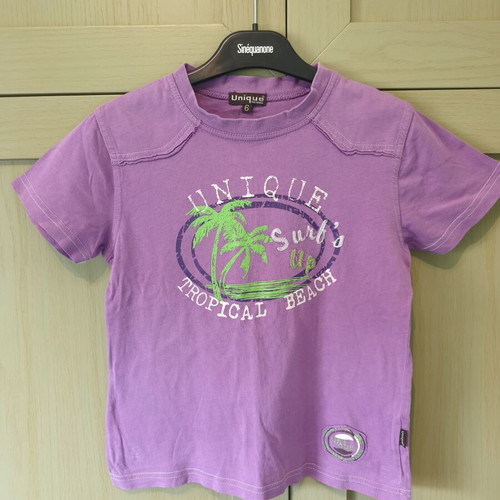 Tshirt pack of 3 boys' short-sleeve shirts like new, blue and purple