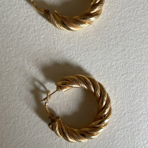 Bijou earrings gold hoops like new, Italian origin