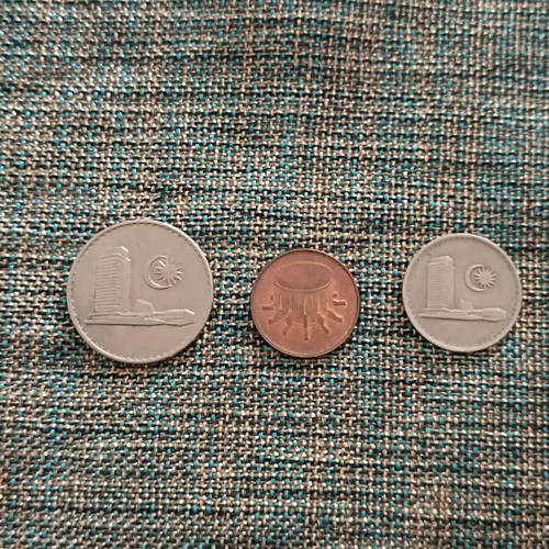 Malaysia coin collection used, 3 different coins