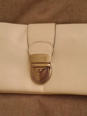 BSB clutch bag white leather like new