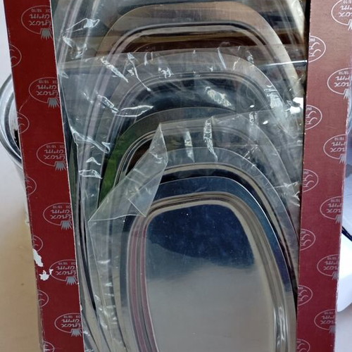 Stainless Steel Serving Platters Set of 6 like new