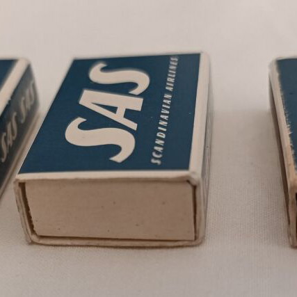 SAS Scandinavian Airlines vintage matchbox set of 3 used from 1960s