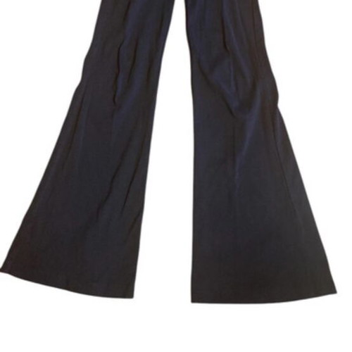Bershka flared pants, navy blue, high-waisted, size XS