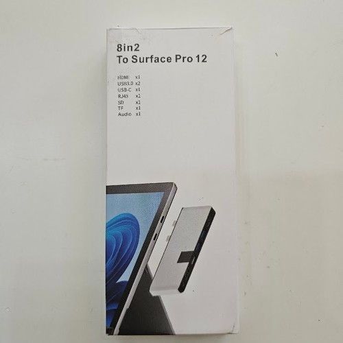 USB-C Hub 8-in-1 for Microsoft Surface Pro 12 (2025) with Thunderbolt 4, HDMI 4K and LAN