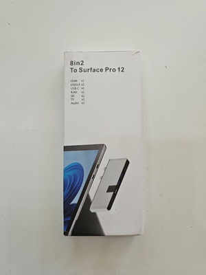 USB-C Hub 8-in-1 for Microsoft Surface Pro 12 (2025) with Thunderbolt 4, HDMI 4K and LAN
