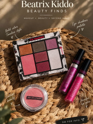 Seventeen Cherry Plum σετ μακιγιάζ με παλέτα προσώπου, lip gloss, υγρό χρώμα και ρουζ
