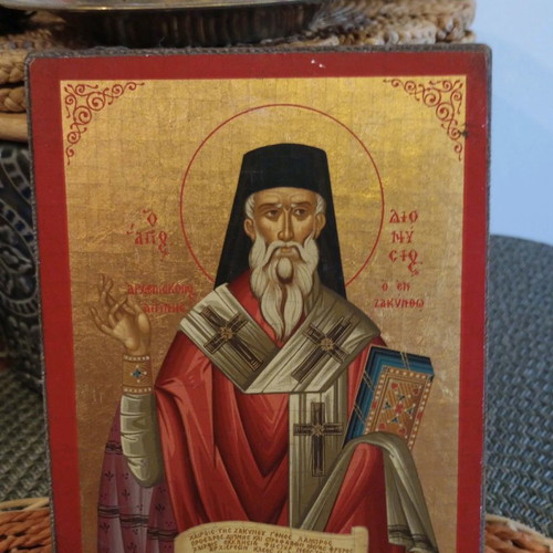 Icon replica of Byzantine icon used, size 13x10