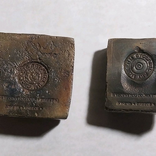 Heavy bronze tiles with dolphins from Cycladic Art Museum new