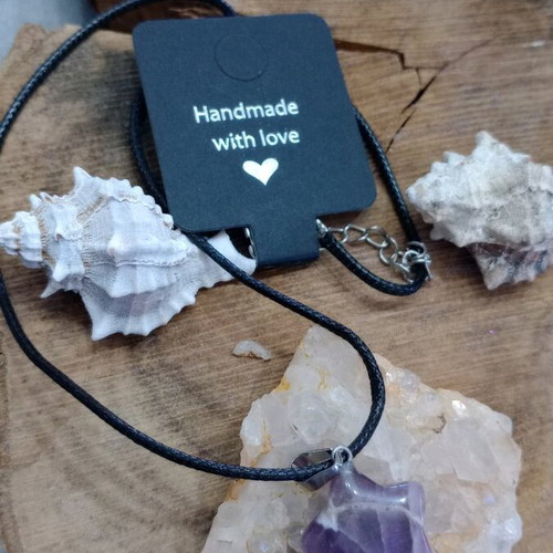 Amethyst star necklace new, purple