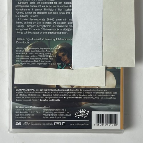 Kärlekens Språk The Language of Love DVD sealed collector edition