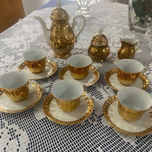 Wunsiedel Bavaria vintage porcelain coffee set like new, 15 pieces
