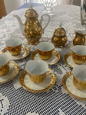 Wunsiedel Bavaria vintage porcelain coffee set like new, 15 pieces