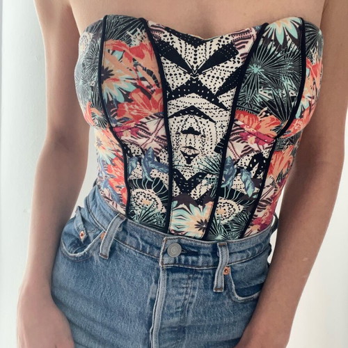 Bershka bodysuit small used, multicolor
