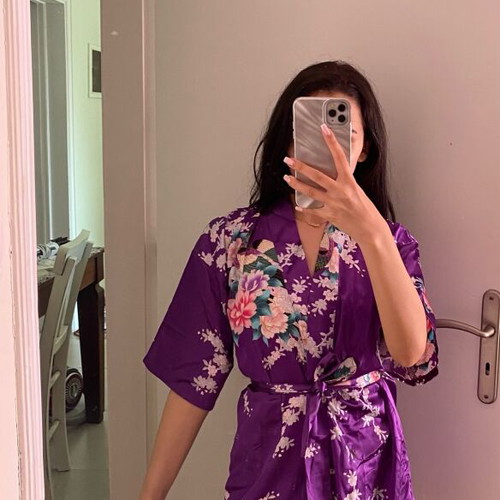 Traditional Thai kimono like new, purple, size XS