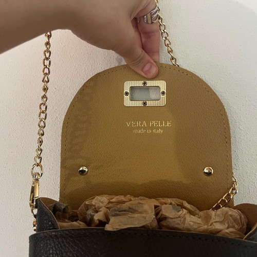 Leather handheld bag new Made In Italia