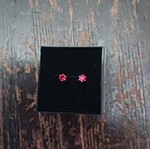 Silver 925 earrings used with red stones without fasteners