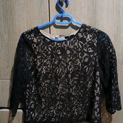 H&M women's blouse new, black and beige, size S
